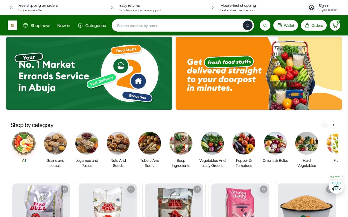 Market2Home homepage