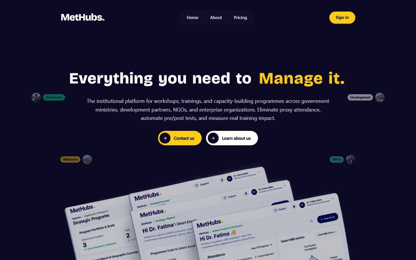 MetHubs homepage